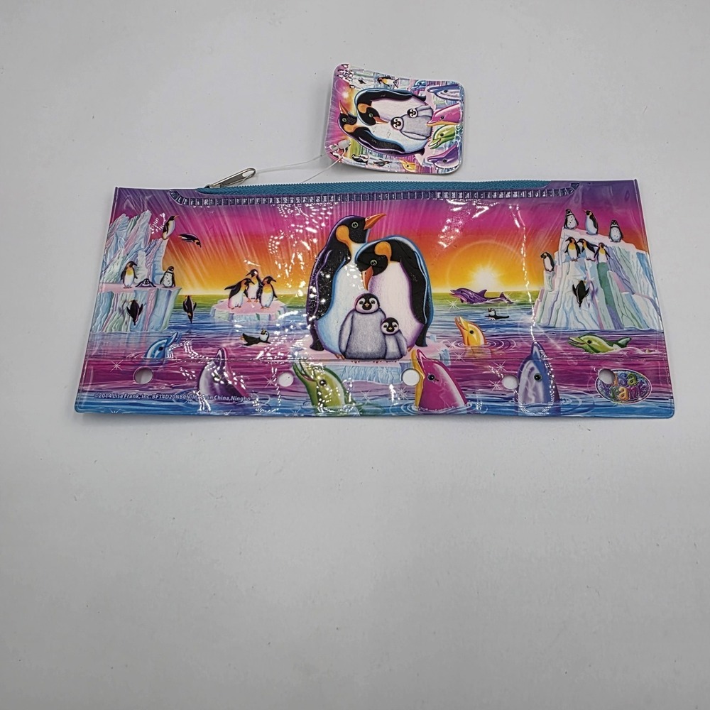 Lisa Frank Zipper Pencil Pouch - Penguins - New with Tags - Holes‎ Punched 2014